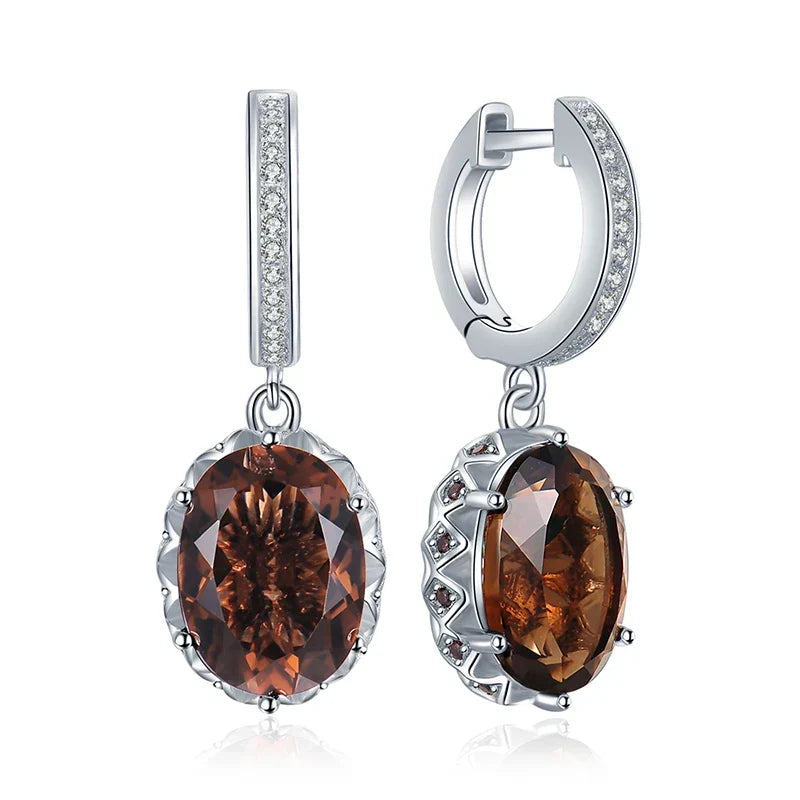 Sovict Smoky Quartz Silver Drops