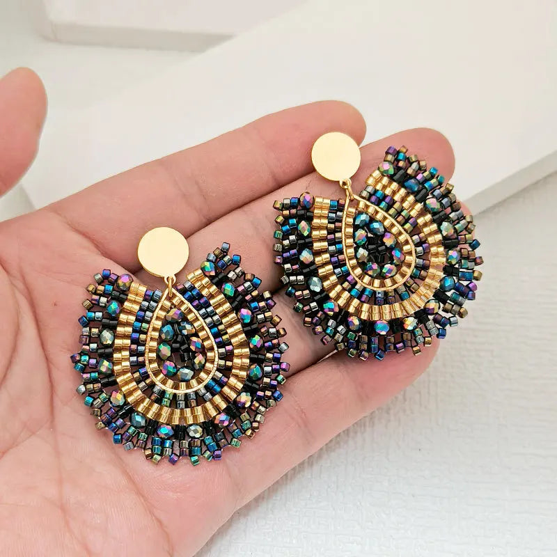 Sovict Vintage Beaded Drop Earrings