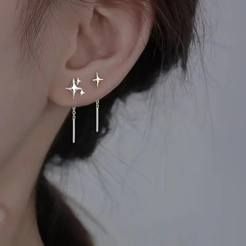 Sovict Black Tassel Drop Earrings