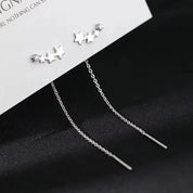 Sovict Black Tassel Drop Earrings