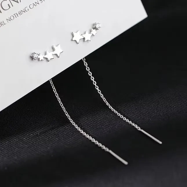 Sovict Black Tassel Drop Earrings