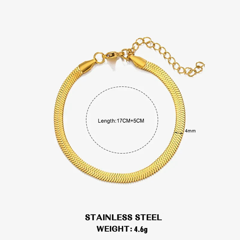 Sovict Flat Snake Chain Necklace