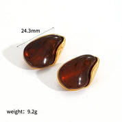 Sovict Brown Resin Geo Earrings