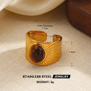 Sovict Tiger Eye Adjustable Ring