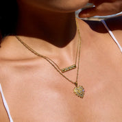 Sovict Ribbed Heart Pendant Necklace