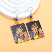 Sovict Black Floral Drop Earrings