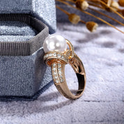 Sovict Gold Pearl CZ Ring