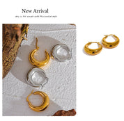 Sovict Textured Geo Hoop Earrings