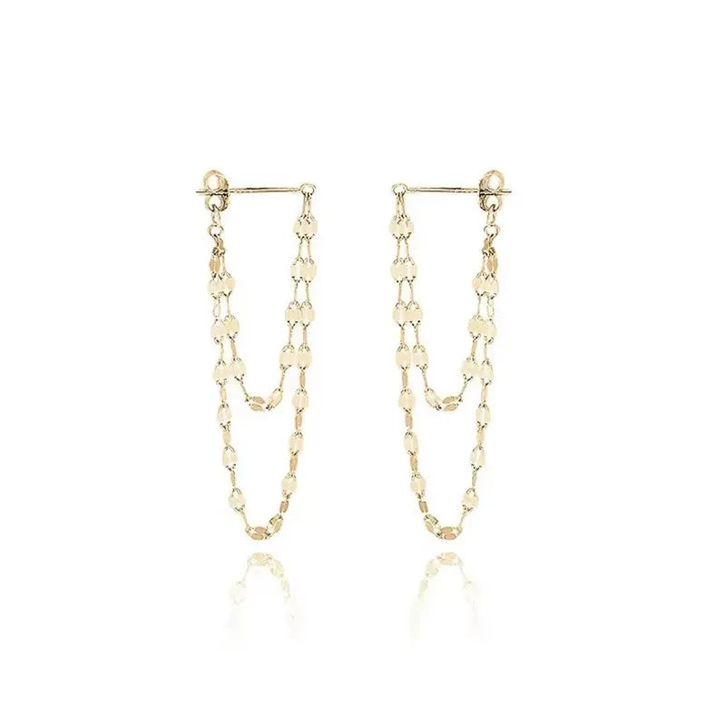 Sovict Black Tassel Drop Earrings