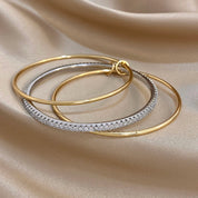 Sovict Two Tone Rhinestone Bangles