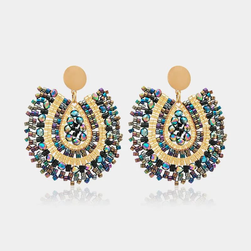 Sovict Vintage Beaded Drop Earrings