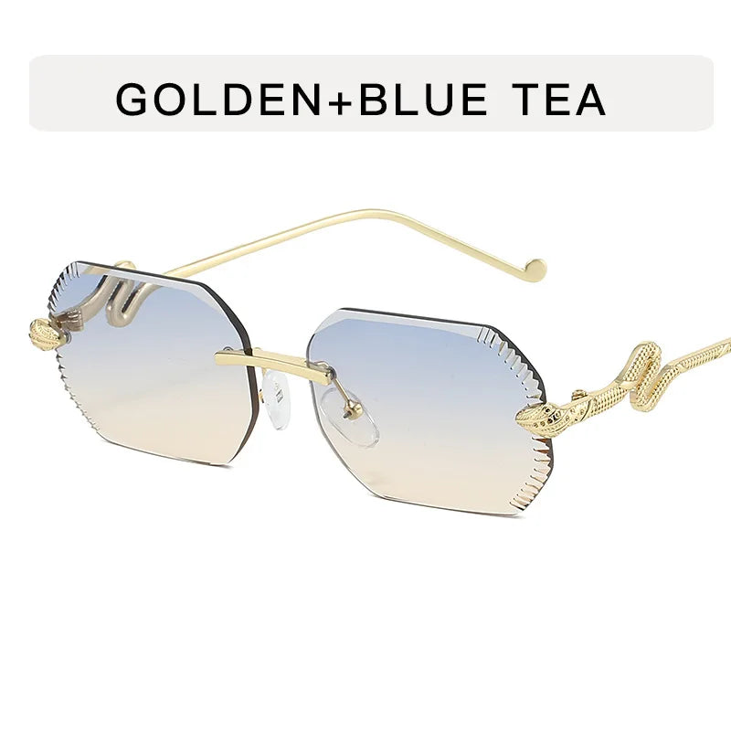 Zovict Serpent Rimless Sunglasses by Zovict