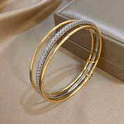 Sovict Two Tone Rhinestone Bangles