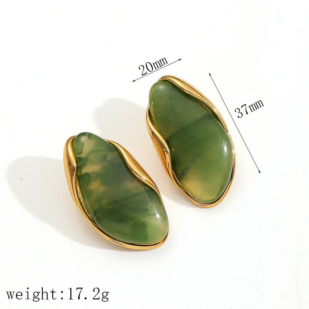Sovict Brown Resin Geo Earrings