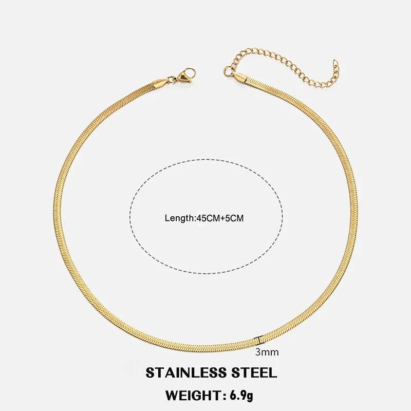 Sovict Flat Snake Chain Necklace