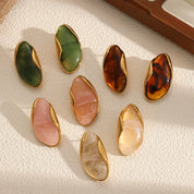 Sovict Brown Resin Geo Earrings