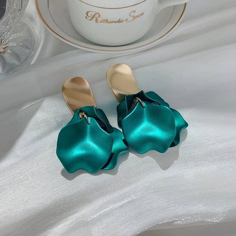 Sovict Petal Tassel Stud Earrings