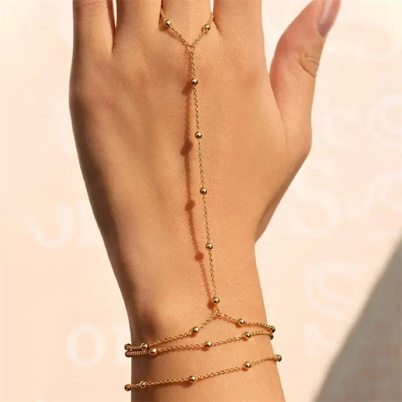 Sovict Hand Chain Ring Bracelet