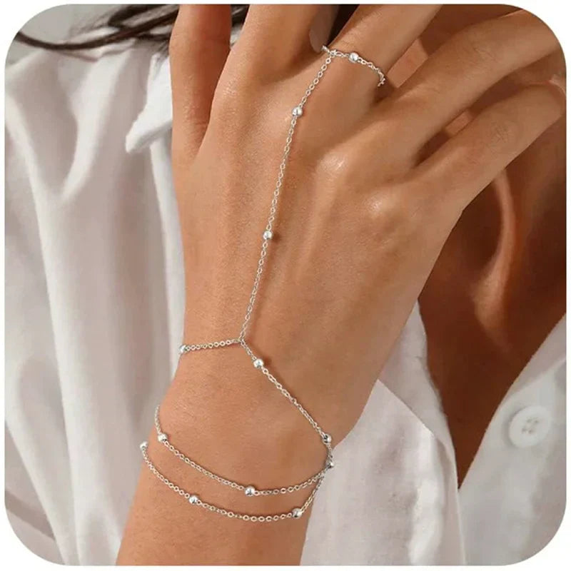 Sovict Hand Chain Ring Bracelet
