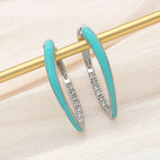 Sovict Emerald Enamel Drop Earrings