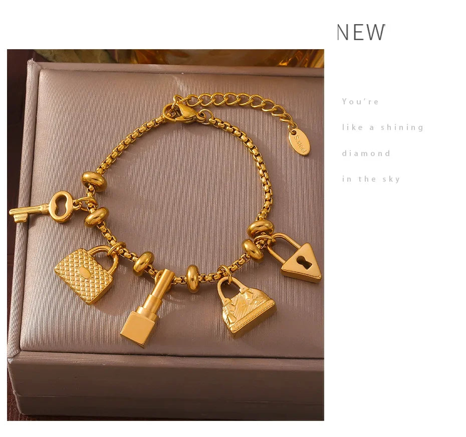 Sovict Gold Charm Bracelet