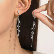 Sovict Black Tassel Drop Earrings
